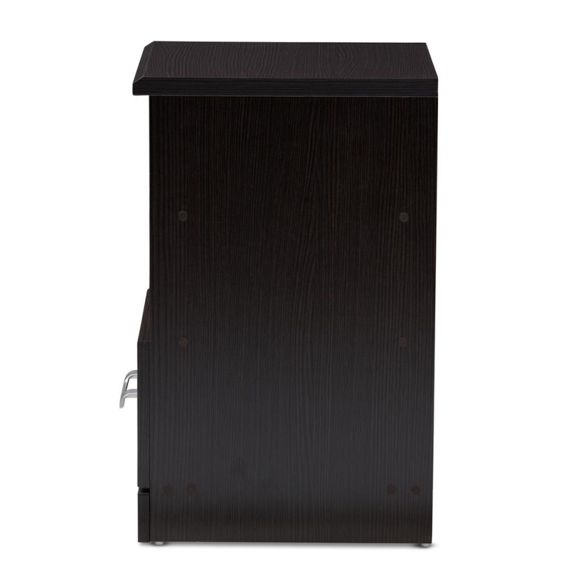 Odelia Modern And Contemporary Wenge Brown Finished 1-Drawer Nightstand