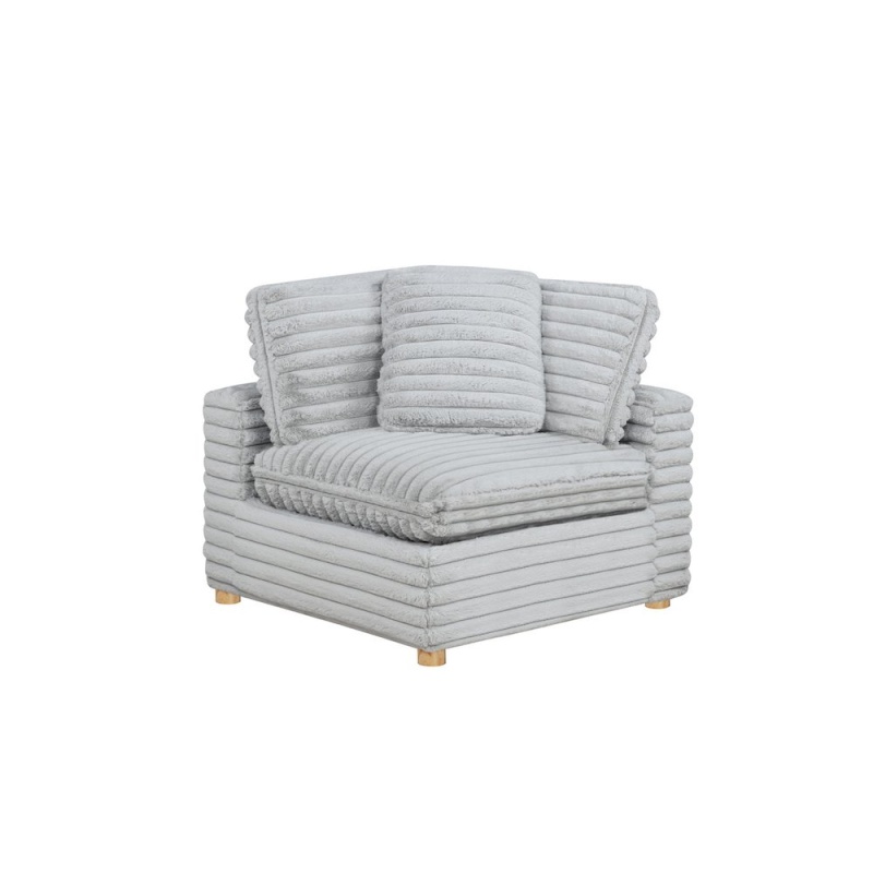 Corduroy Modular Corner Chair, Light Gray