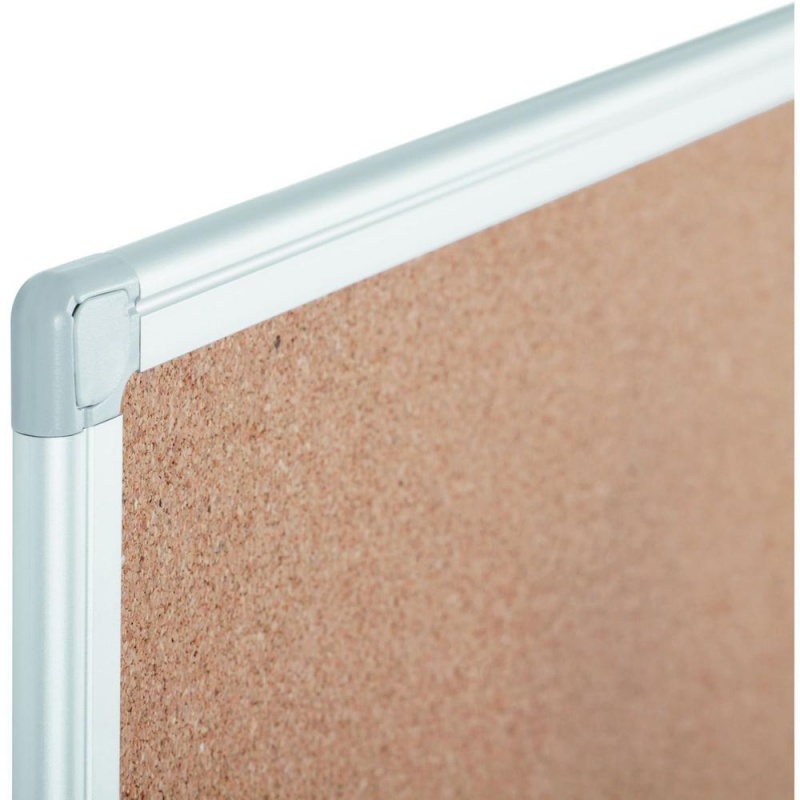 Bi-Silque Ayda Cork Bulletin Board - 0.50" Height X 18" Width X 24" Depth - Cork Surface - Self-Healing, Durable, Resilient, Heavy-Gauge - Aluminum Frame - 1 Each