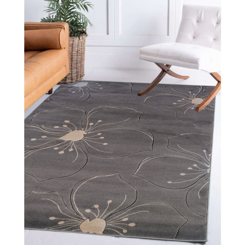 Milan Hanna Grey & Ivory 5X7.6 Rug