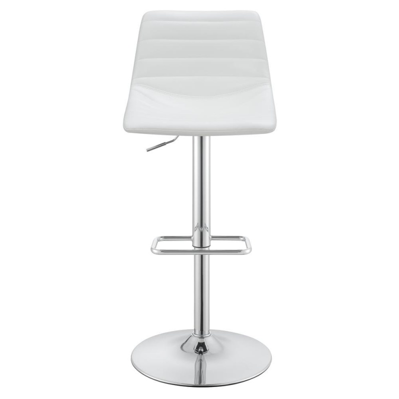 Araceli Adjustable Stool 2-Pack In White Faux Leather