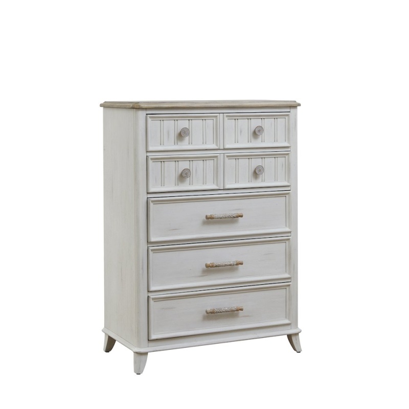 Beach Comber Chest - Weathered White - Sand Top