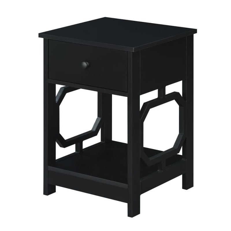 Omega 1 Drawer End Table Black