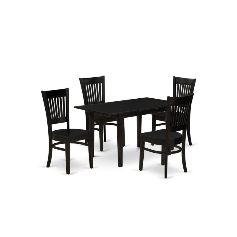 Dining Table and Dining Chairs, Nova5-Blk-w