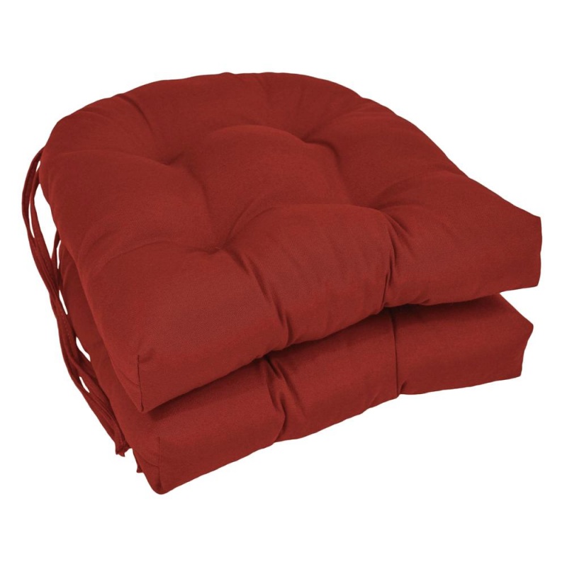 16-Inch Solid Twill U-Shaped Tufted Chair Cushions (Set Of 2)