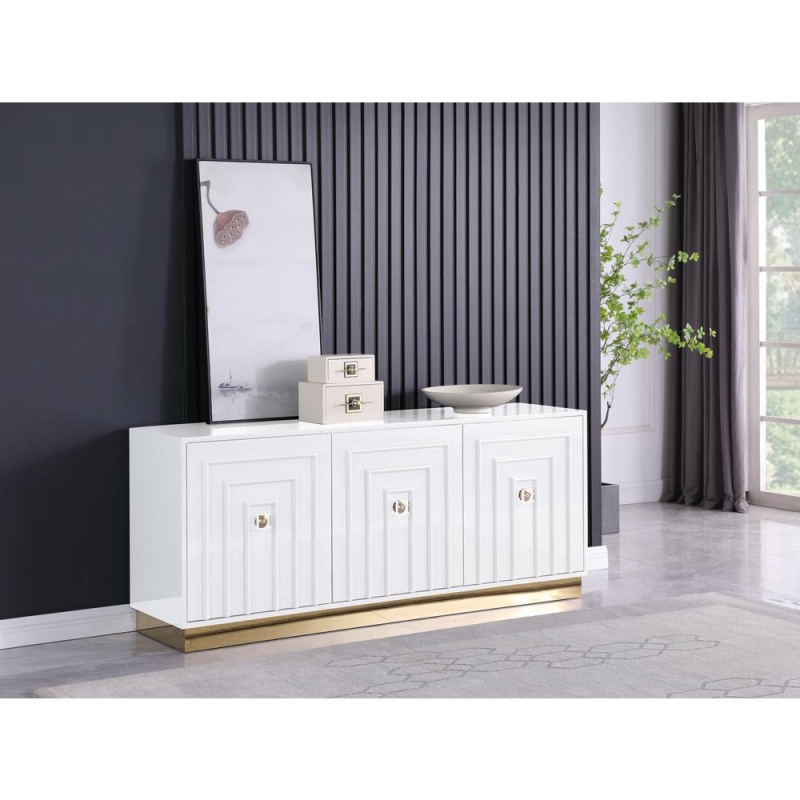 Maria Modern High Gloss Lacquer Sideboard In White