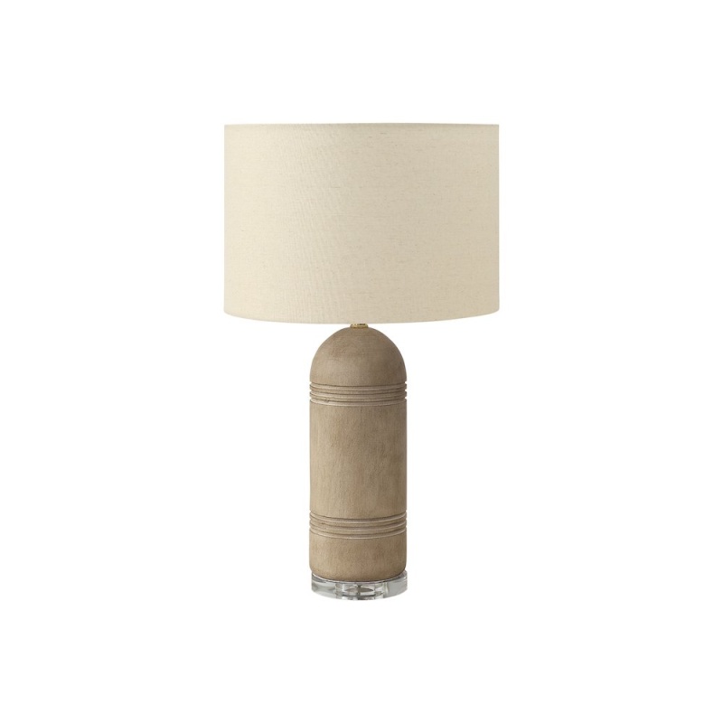 28"H Brown Resin Table Lamp with Beige Shade