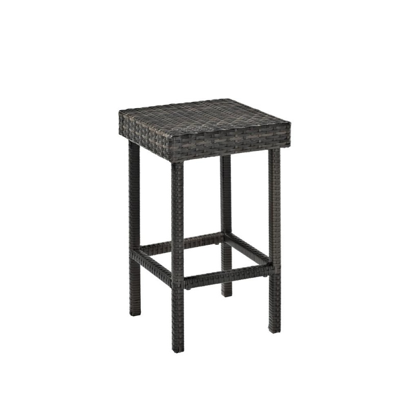 Palm Harbor 2Pc Outdoor Wicker Counter Height Bar Stool Set Weathered Gray - 2 Bar Stools