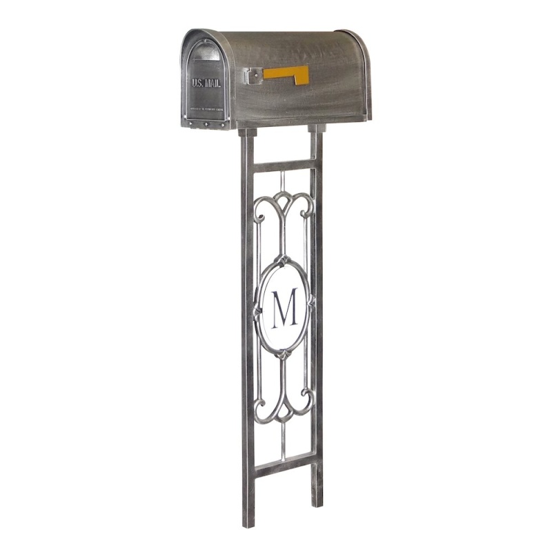 Classic Curbside Mailbox With Monogram Mailbox Post