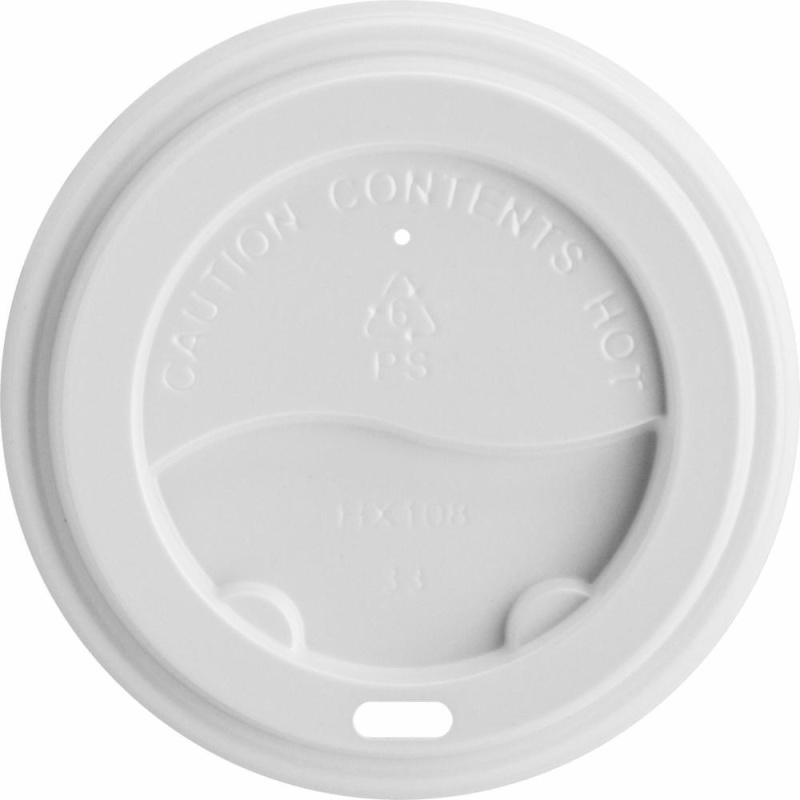 Genuine Joe Hot Cup Protective Lids - Polystyrene - 20 / Carton - 50 Per Pack - White