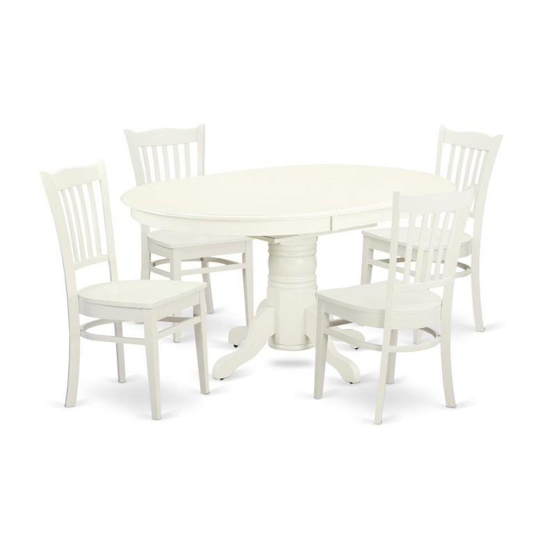 Dining Room Set Linen White, Avgr5-Lwh-w