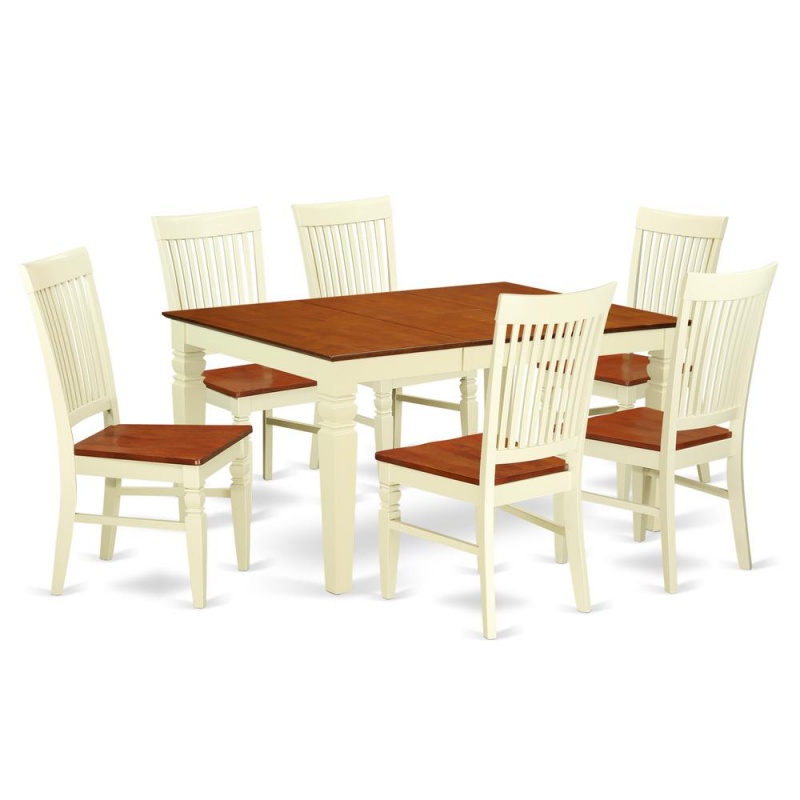 Dining Room Set Buttermilk & Cherry, West7-Bmk-w