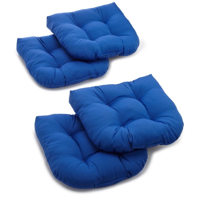 19-Inch U-Shaped Solid Twill Tuffed Dining Chair Cushions (Set Of 4) 93184-4Ch-Tw-Rb