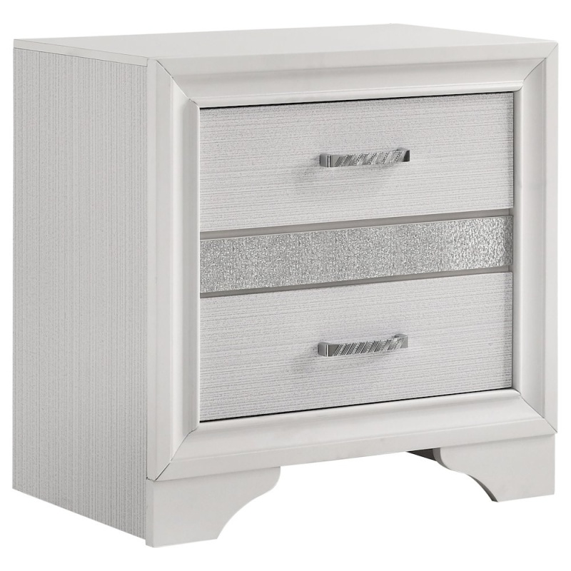 Miranda 2-Drawer Nightstand White