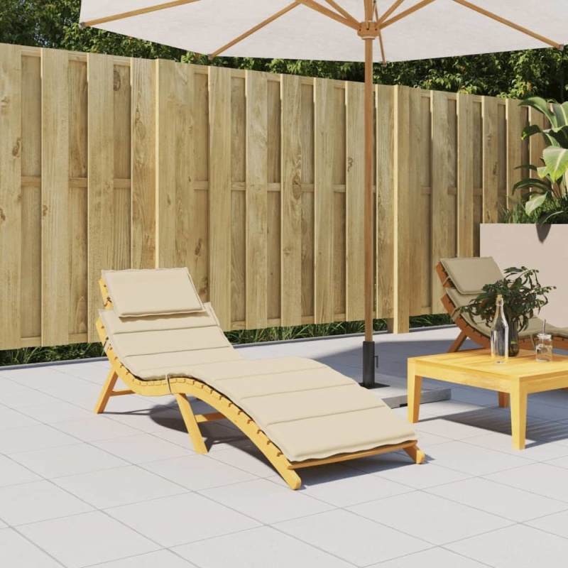 Sun Lounger Cushion Beige Oxford Fabric, Foam Fiber