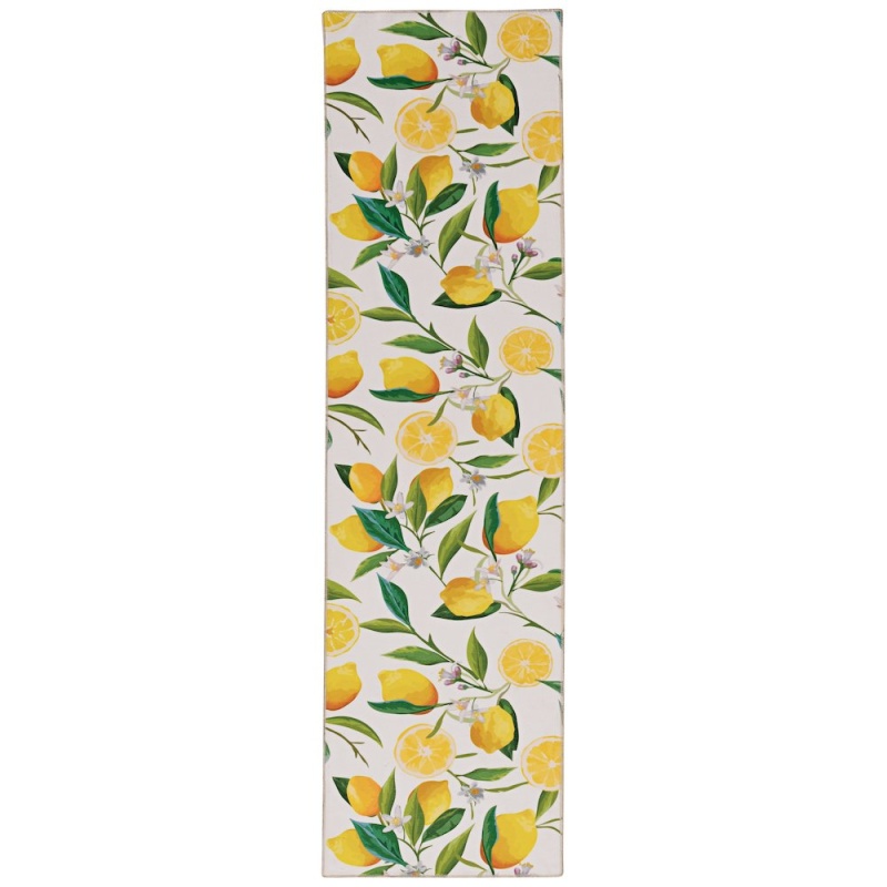 Washable Sumner Ivory/Yellow 2X8 Rug