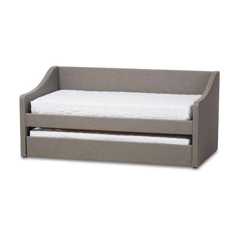 Barnstorm Modern And Contemporary Grey Fabric Upholstered Daybed With Guest Trundle Bed