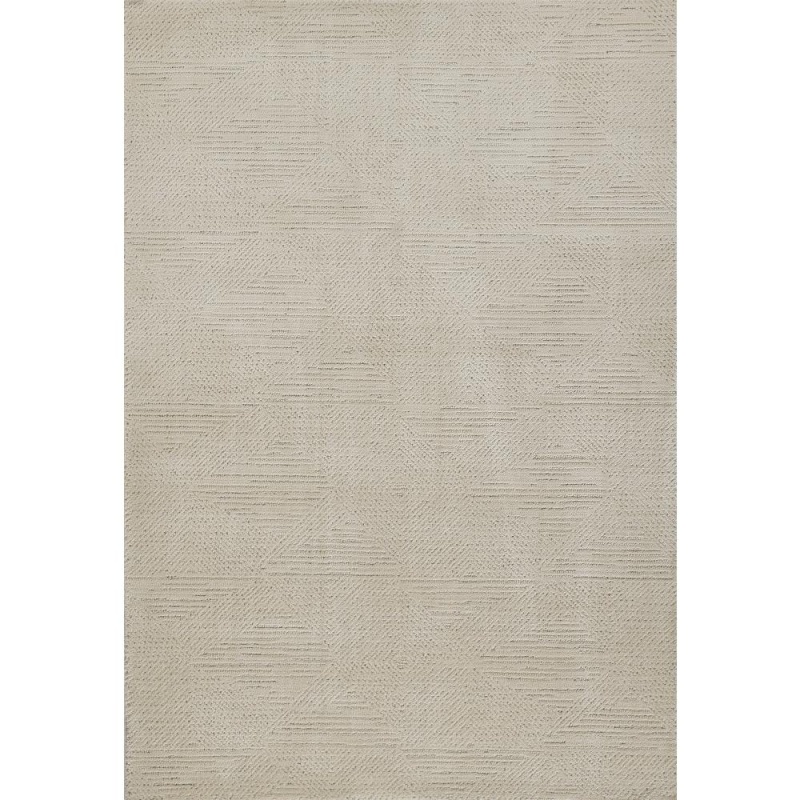 Contemporary Rectangle Area Rug, Ivory, 5'3" x 7'3"