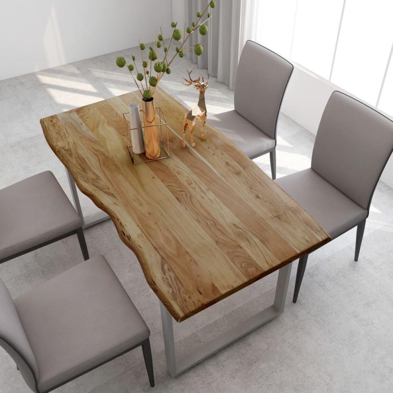 Vidaxl Dining Table 63"X31.5"X29.9" Solid Acacia Wood 6477