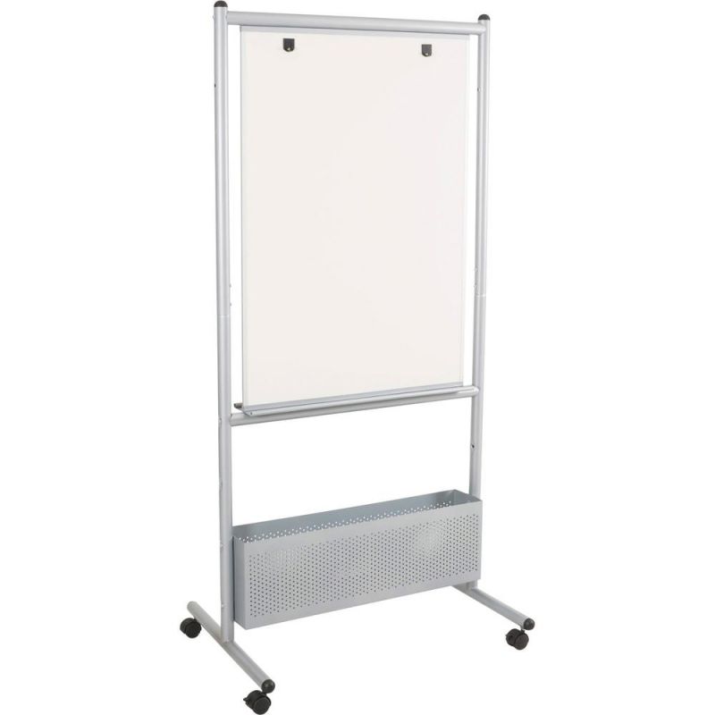 Silver Trim Double-Sided Nest Easel - 31.5" (2.6 Ft) Wx72" (6 Ft)H - Steel Frame