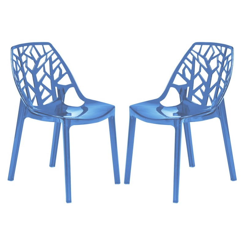 Cornelia Modern Spring Cut-Out Tree Design Stackable Dining Chair