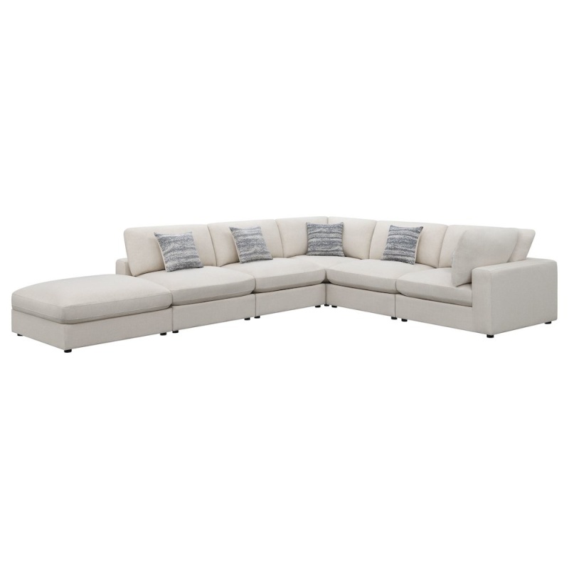 Serene 6-Piece Upholstered Modular Sectional Sofa Beige