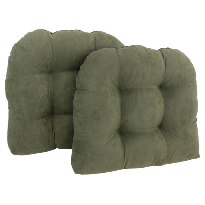 19-Inch U-Shaped Micro Suede Tufted Dining Chair Cushion (Set Of 2)
