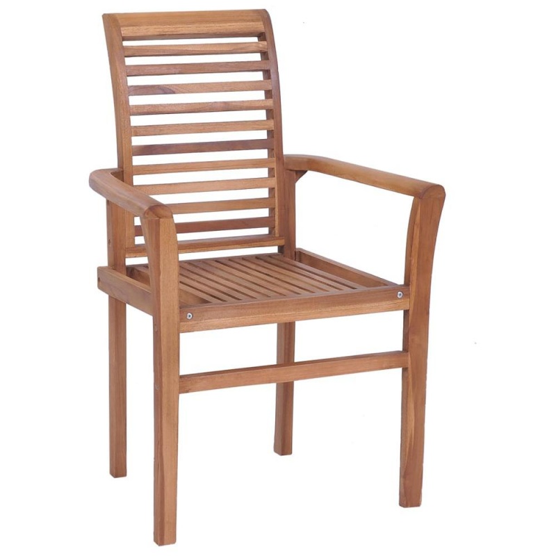 Vidaxl Stacking Dining Chairs 6 Pcs Solid Teak Wood 2944