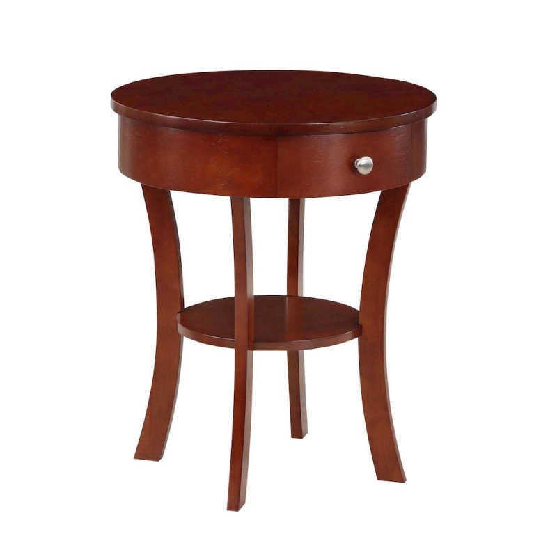 Classic Accents Schaffer 1 Drawer End Table With Shelf, Mahogany