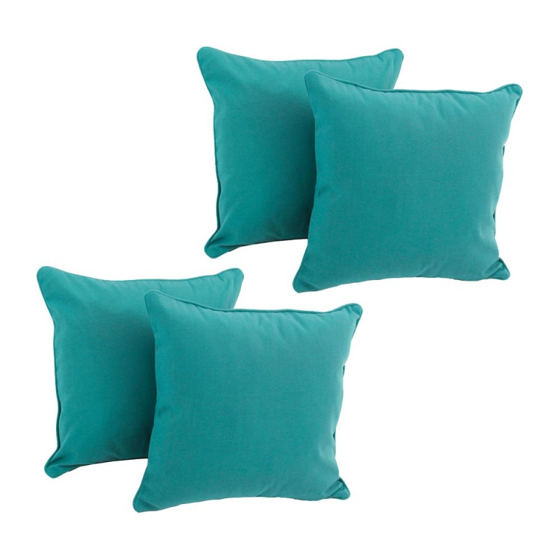 18-Inch Double-Corded Solid Twill Square Throw Pillows With Inserts (Set Of 4) 9810-Cd-S4-Tw-Ab