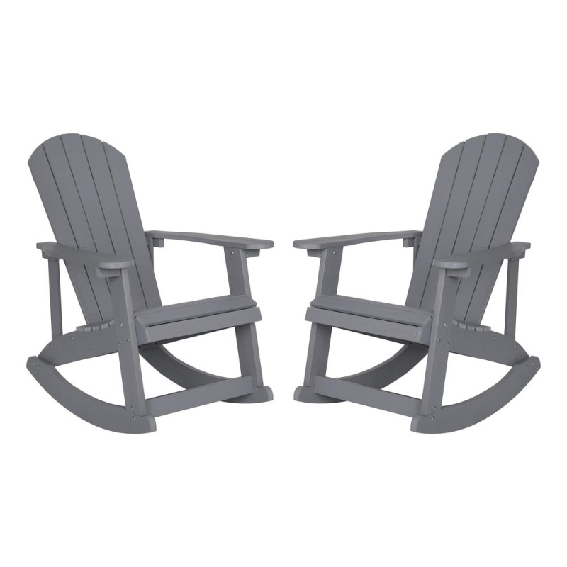 Adirondack Rocking Chair In Gray - Set Of 2