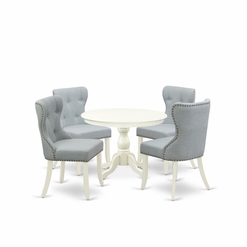 East West Furniture 5-Piece Dining Room Table Set