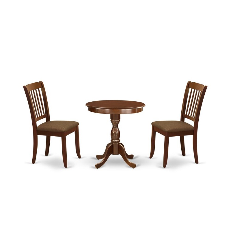 3-Pc Kitchen Table Set with Mahogany Finish