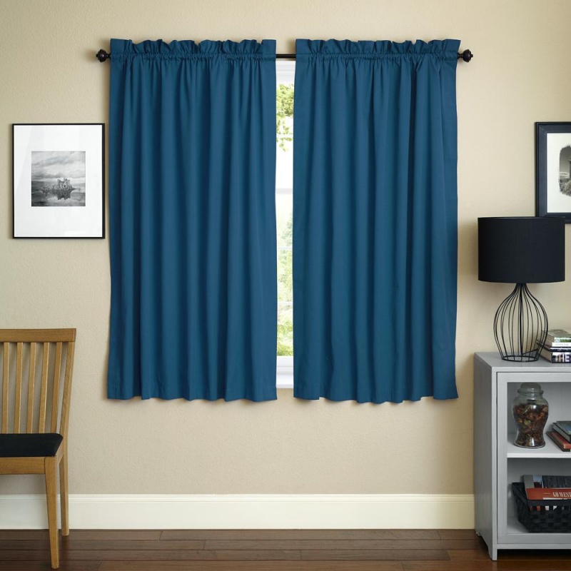 Blazing Needles 63-Inch By 52-Inch Twill Curtain Panels (Set Of 2)