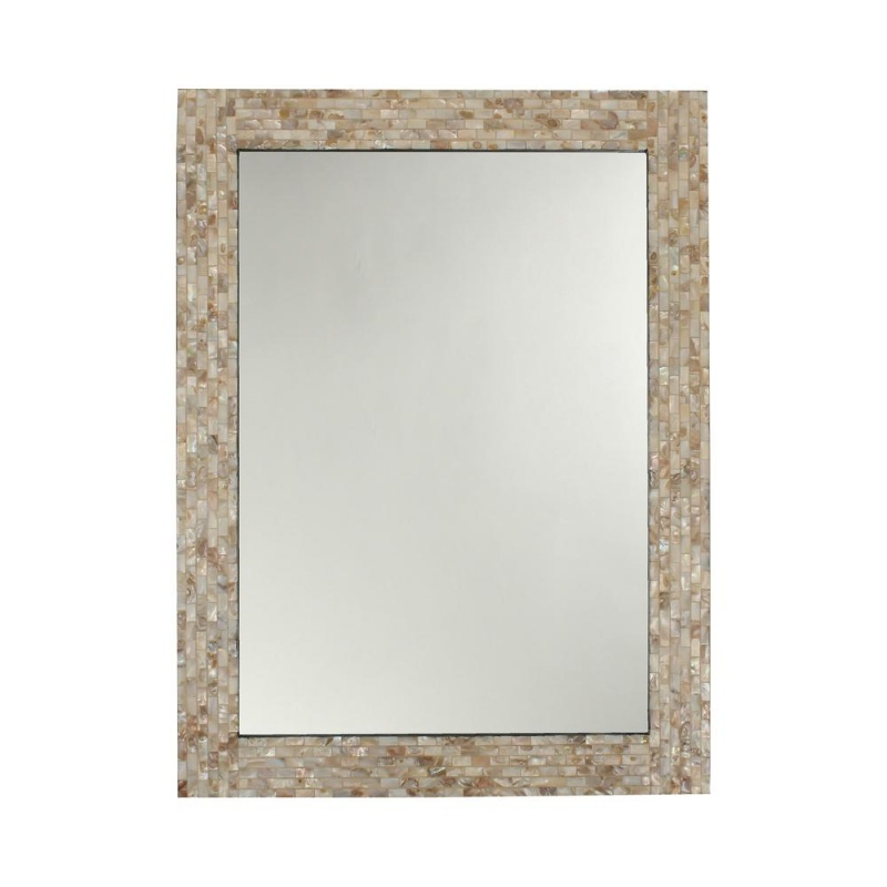 Chloe's Reflection Seashell Finish Rectangular Framed Wall Mirror 32" Height