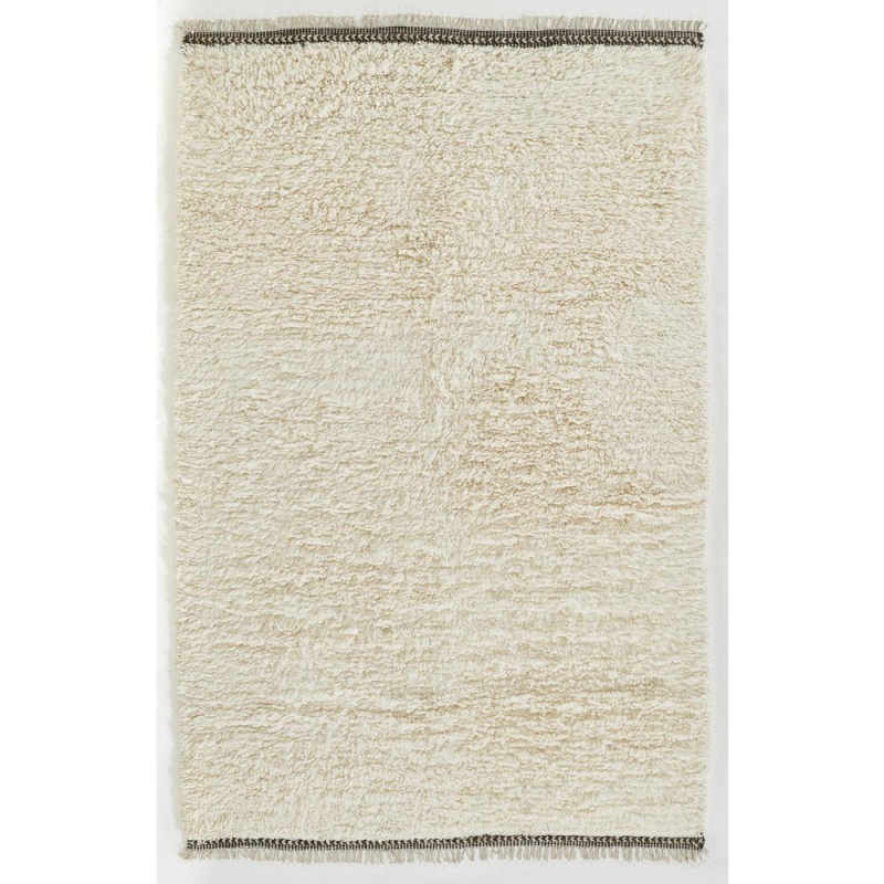 Contemporary Rectangle Area Rug, Ivory, 9' x 12'