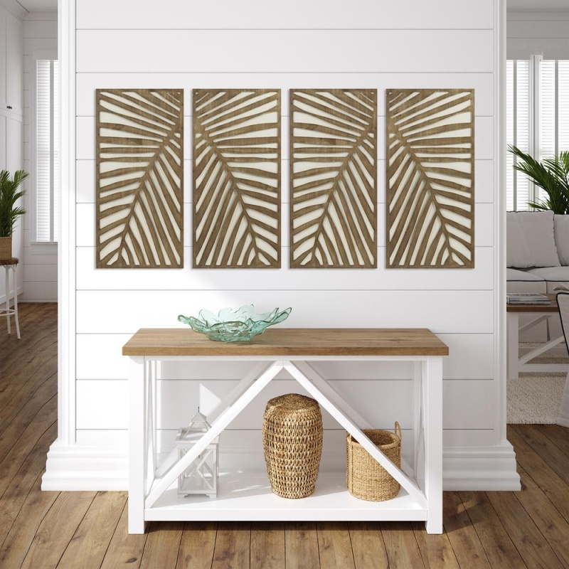Two-Tone 2-Piece Wood Panel Wall Decor Set