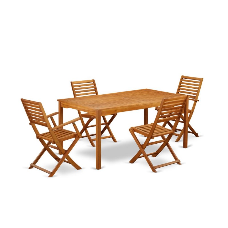 Wooden Patio Set Natural Oil