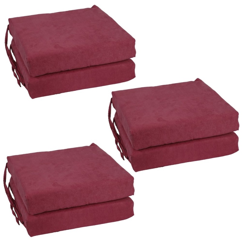 16-Inch Premium Solid Polyester Indoor Square Chair Cushions (Set of 6)