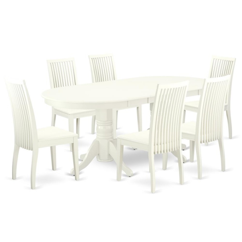 Dining Room Set Linen White, Vaip7-Lwh-w