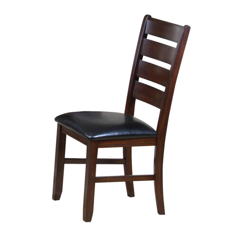 Urbana Side Chair (Set-2), Black Pu & Cherry
