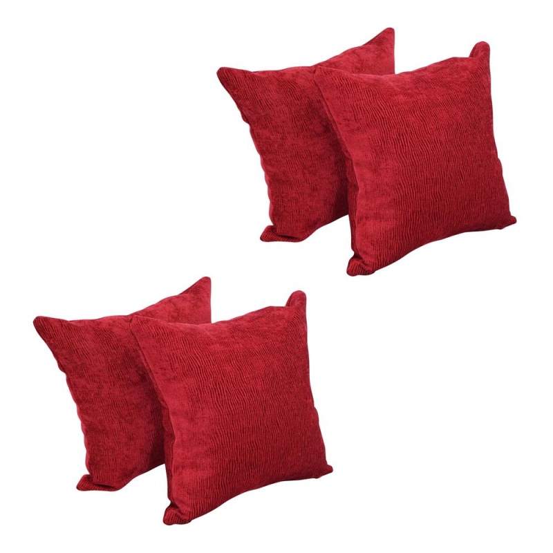 17-Inch Jacquard Throw Pillows with Inserts, Set of 4