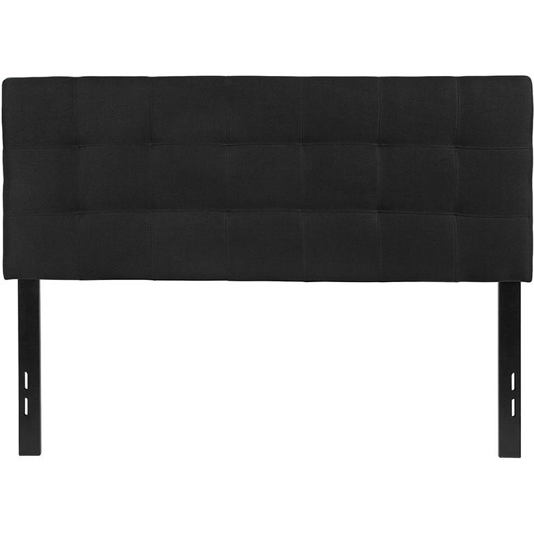 Bedford Tufted Upholstered Full Size Headboard In Black Fabric