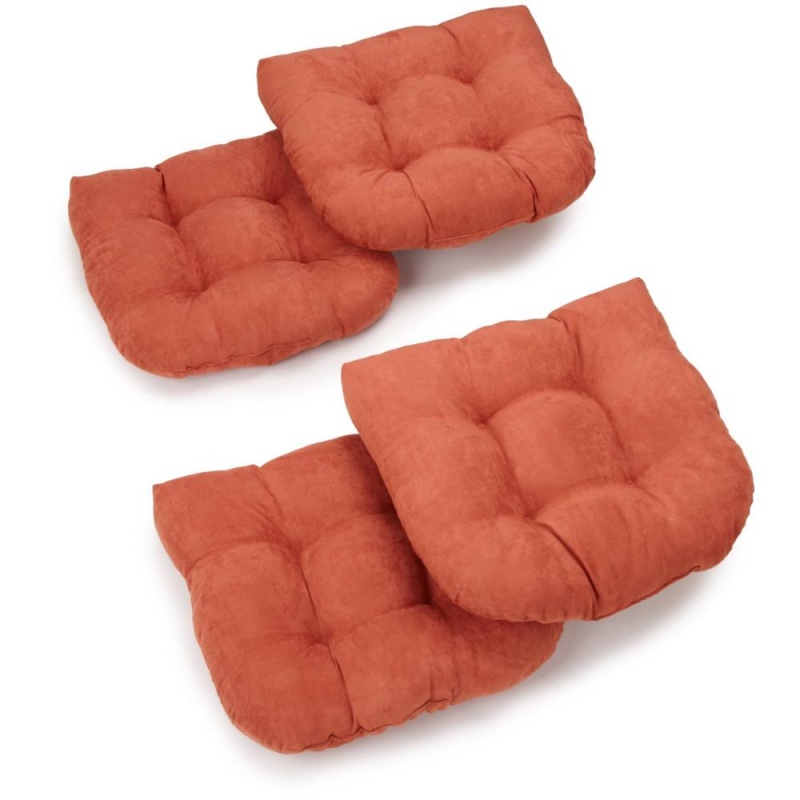 19-Inch U-Shaped Micro Suede Tufted Dining Chair Cushions (Set Of 4)