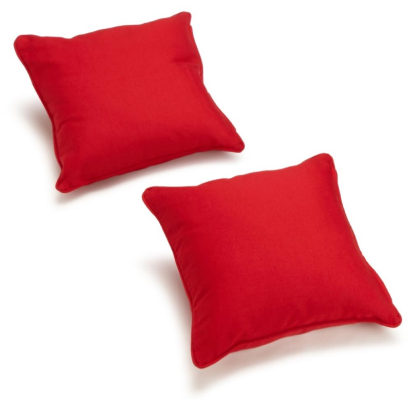 18-Inch Double-Corded Solid Twill Square Throw Pillows