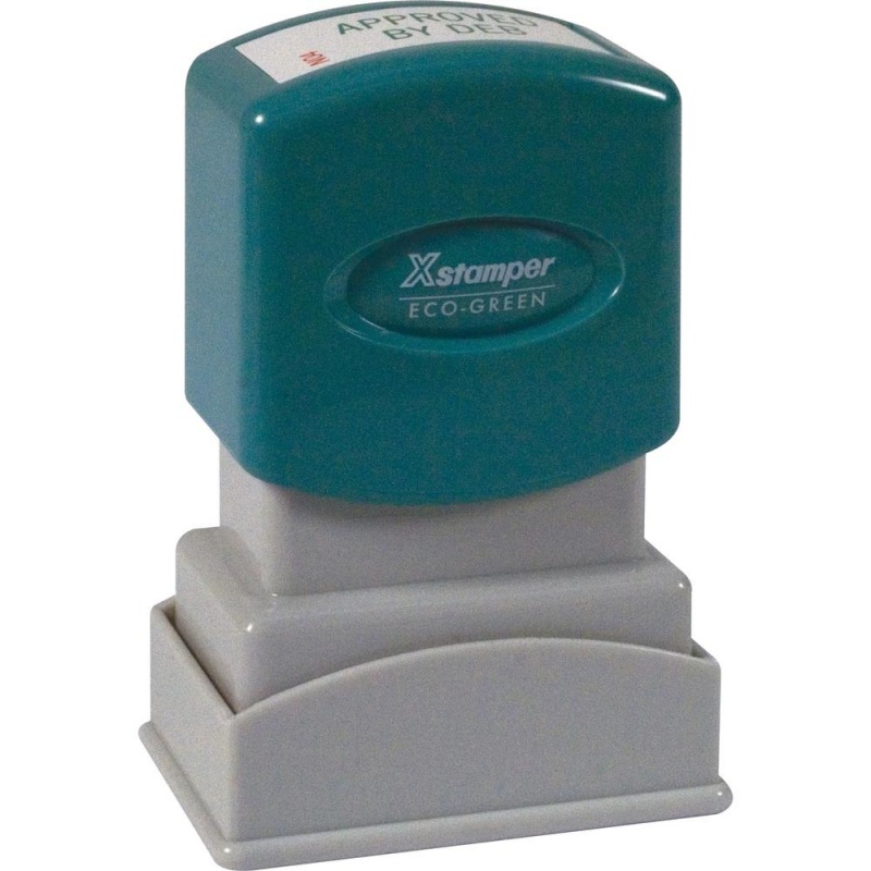 Xstamper Small Address/Inspection Stamp - Custom Message Stamp - 0.50" Impression Width X 1.06" Impression Length - 50000 Impression(S) - Recycled - 1 Each