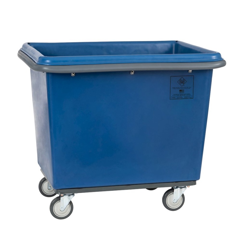 6 Bushel Poly Cube Truck With Air Cushion Bumper And Steel Base, Blue