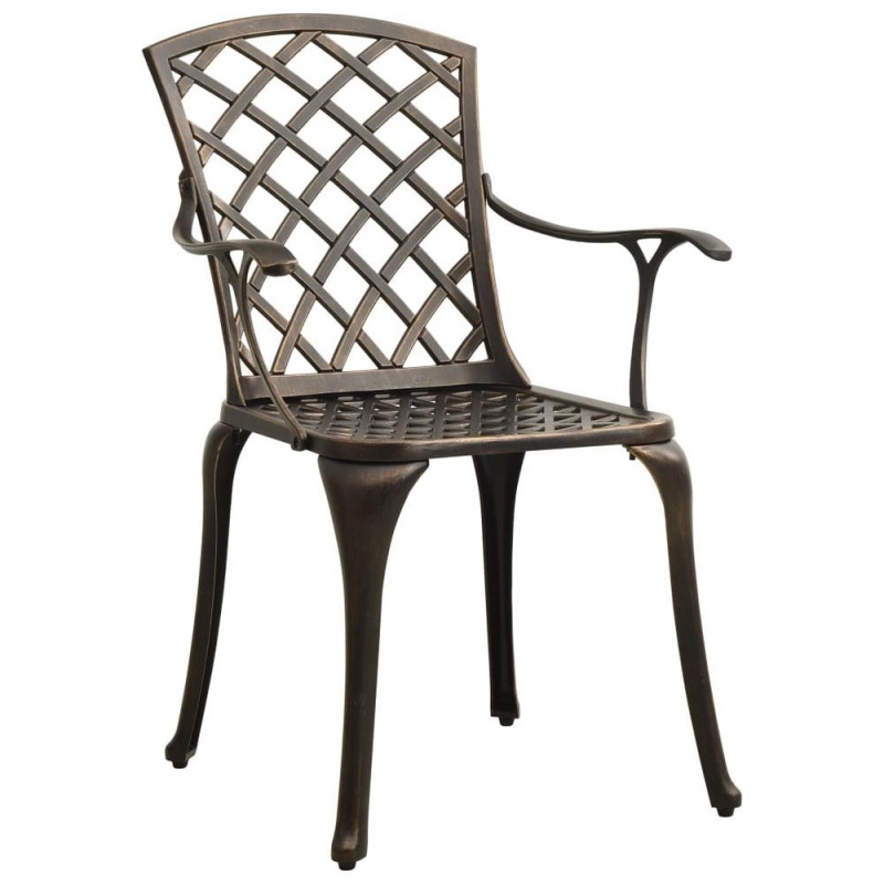 Vidaxl Garden Chairs 2 Pcs Cast Aluminum Bronze 5570