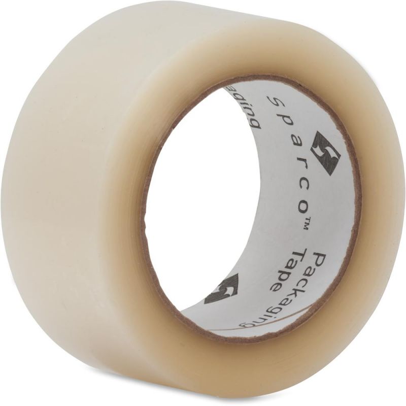 Sparco Transparent Hot-Melt Tape - 110 Yd Length X 2" Width - 1.9 Mil Thickness - 3" Core - 1.60 Mil - Moisture Resistant, Abrasion Resistant, Split Resistant - For Sealing, General Purpose - 6 / Pack
