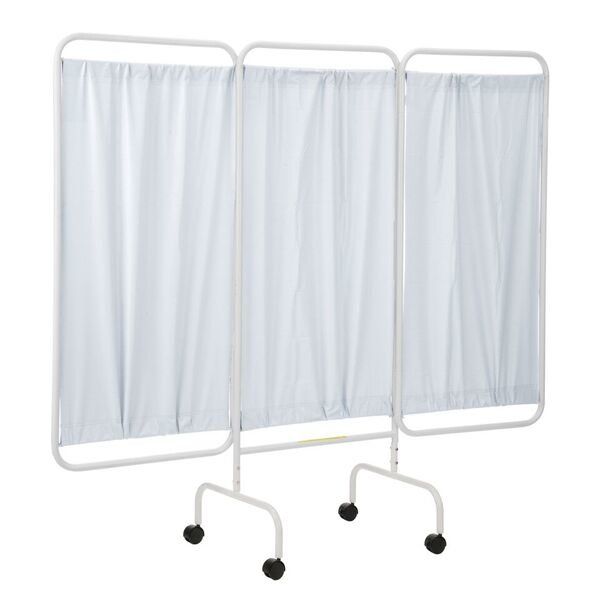 Three Panel Mobile Privacy Screen, White Panels